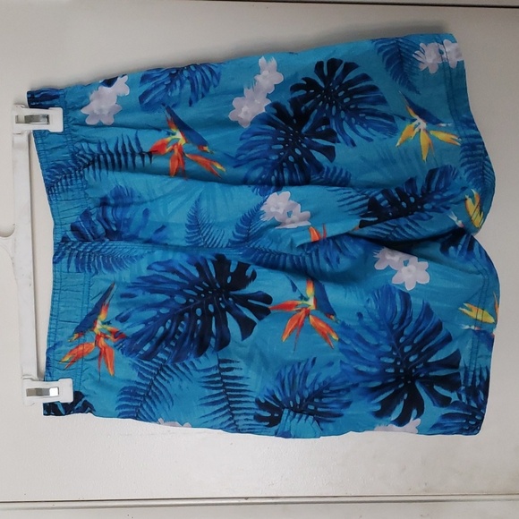 Speedo Knee Length Boardshort Blue Tropical Printed Size S - Picture 2 of 9